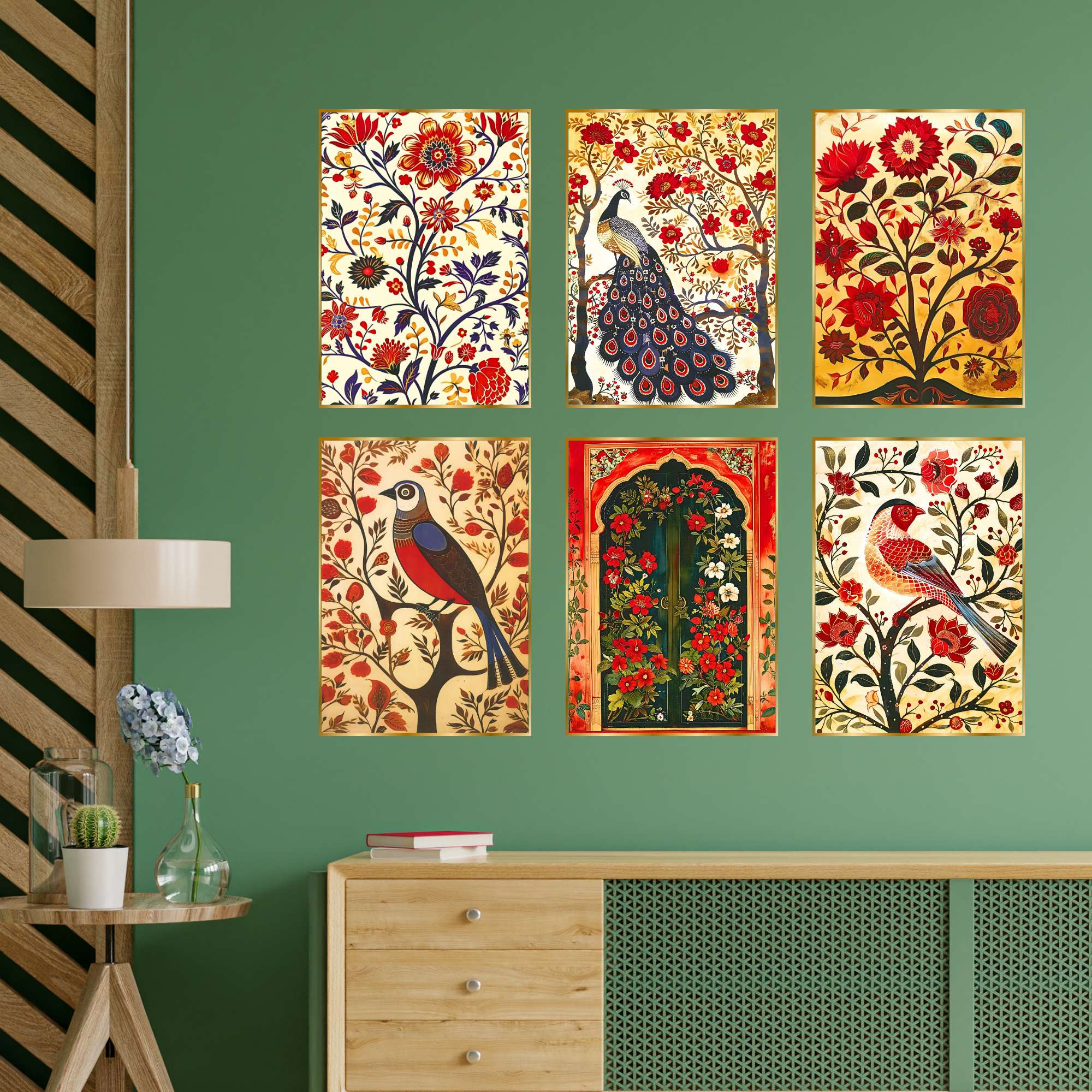 Set of Six Wall Paintings for Wall Dacoration Golden Framed Wall Paintings for Living Room & Bedroom Wall Art for Home Decoration & Office Wall Décor (13x10 inch CH-GD6-9) - Image 3
